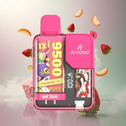 Aivono Aim Tank 9500 Jordbær Is med 650mAh og 5% nikotin