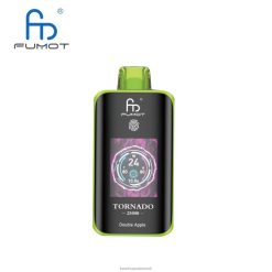 Fumot Vape Review | Fumot Tornado 25000 engangs vape dobbelt æble H4D2L5