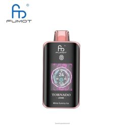 Fumot Vape Review | Fumot Tornado 25000 engangs vape hvid gummiis H4D2L14